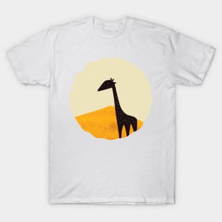 Minimalist giraffe in the desert T-Shirt